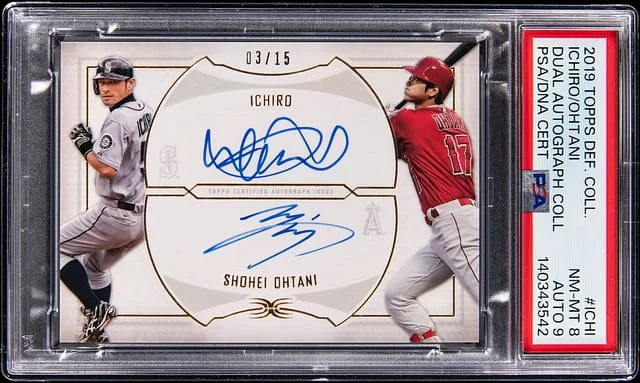 2019 Topps Ichiro/Shohei Ohtani Definitive Collection Dual Autograph Collection #DAC-ICHI card image