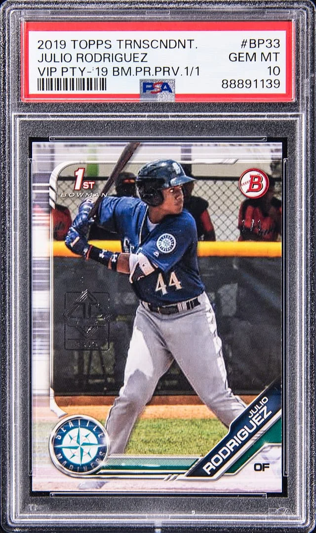 2019 Topps Julio Rodriguez Transcendent VIP Party Bowman Paper Preview #BP-33 card image
