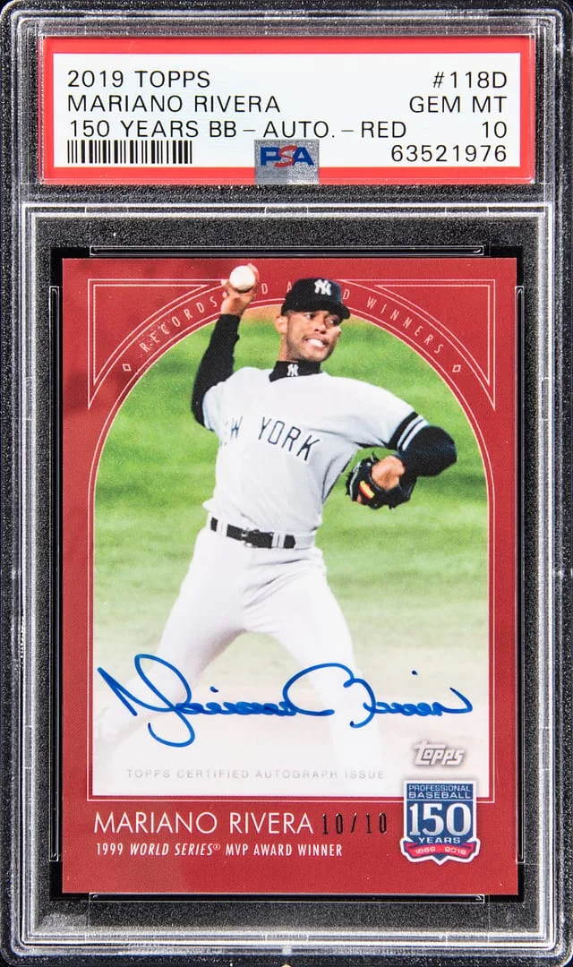 2019 Topps Mariano Rivera 150 Years Buyback Autograph Red #118D card image