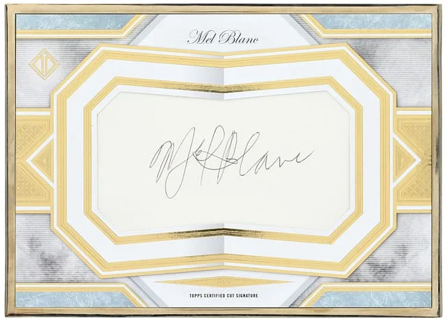 2019 Topps Mel Blanc Transcendent Collection Oversized Cut Signature Box Topper #TCS-MB card image