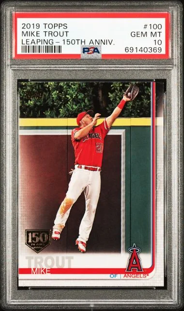 2019 Topps Mike Trout Leaping 150th Anniversary #100 card image