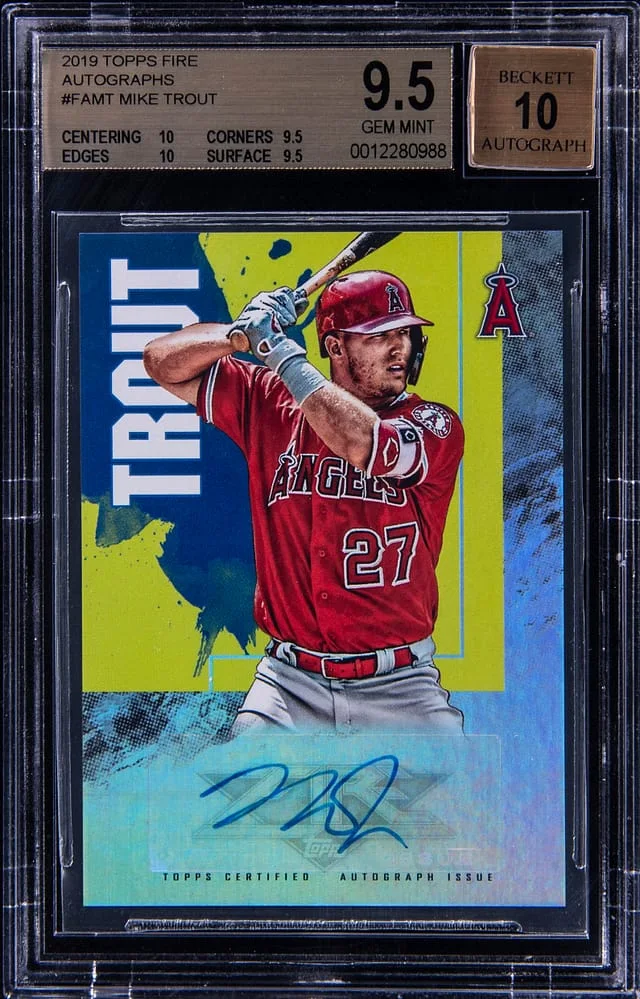 2019 Topps Mike Trout Fire Autographs #FA-MT card image