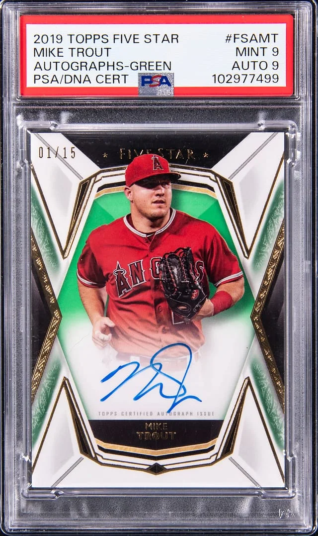 2019 Topps Mike Trout Five Star Autographs-Green #FSAMT card image