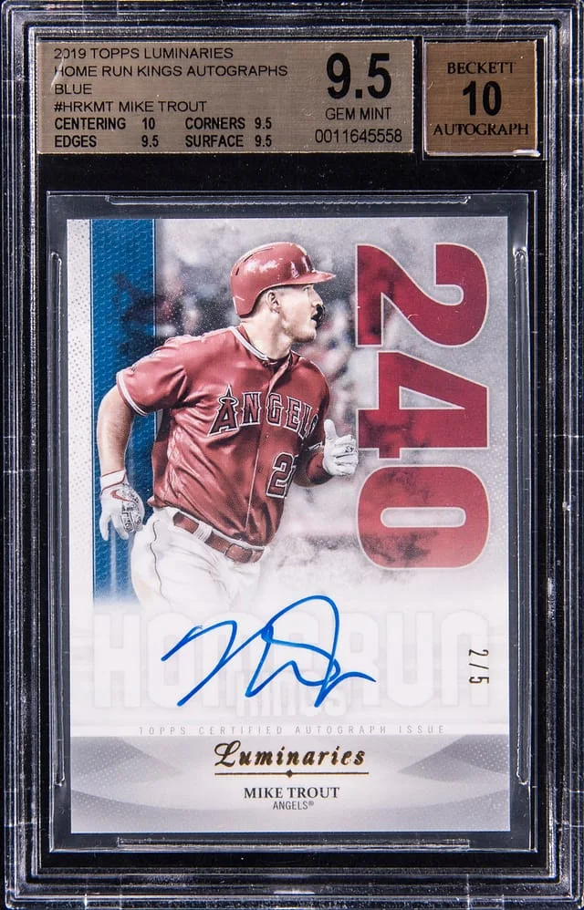 2019 Topps Mike Trout Luminaries Home Run Kings Autographs #HRKMT card image