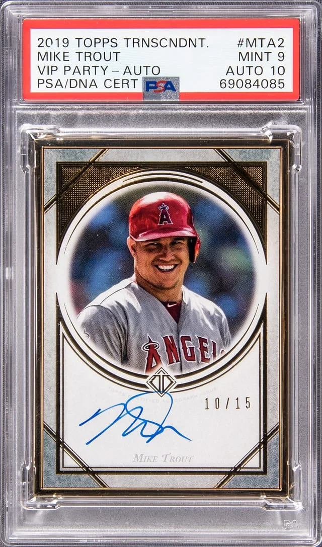 2019 Topps Mike Trout Transcendent VIP Party Autograph #MTA-2 card image