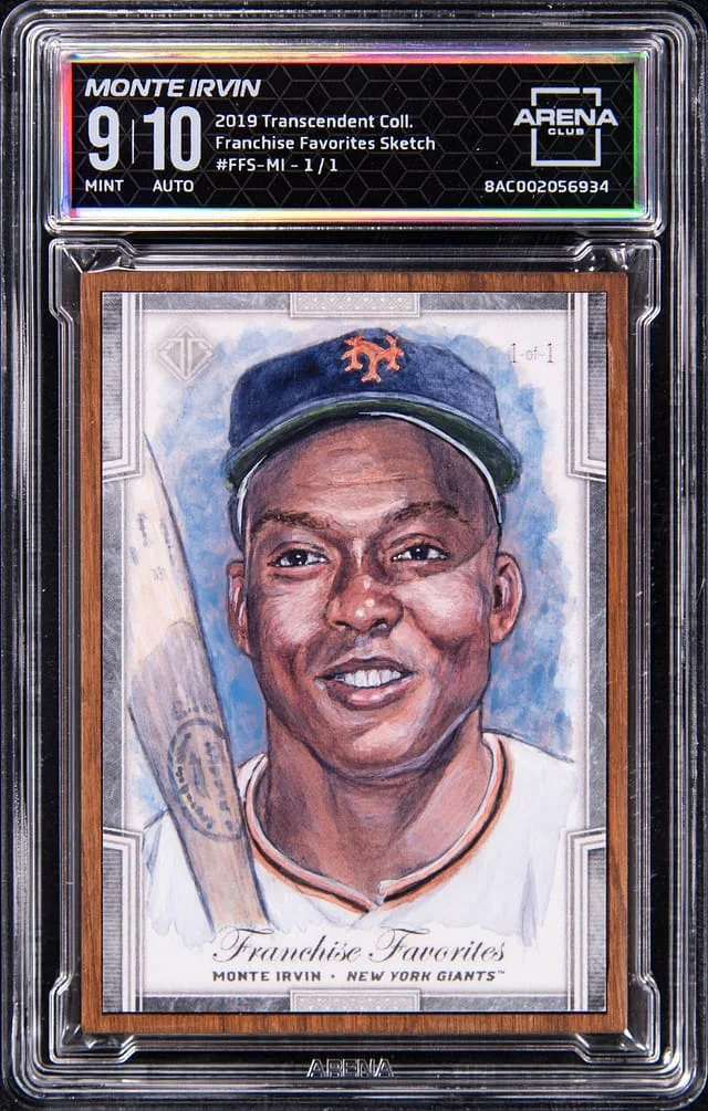 2019 Topps Monte Irvin - AC MINT 9, AC 10 Transcendent Collection Franchise Favorites Sketch #FFS-MI card image