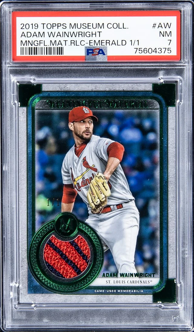 2019 Topps Museum Collection Adam Wainwright Meaningful Material Relic #MMR-AW card image
