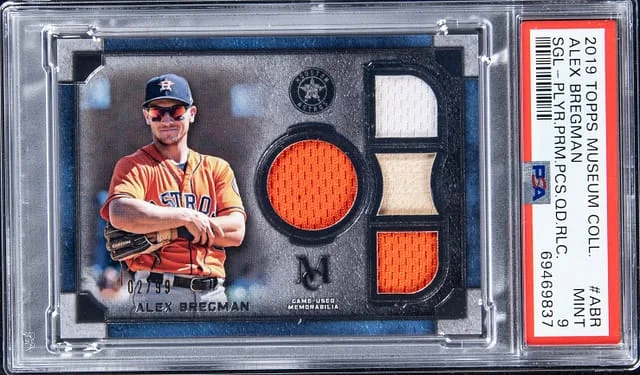 2019 Topps Museum Collection Alex Bregman Prime Pieces Quad Relic #ABR card image