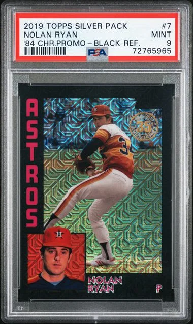2019 Topps Nolan Ryan Silver Pack 1984 Chrome Promo Black Refractor #T84-7 card image