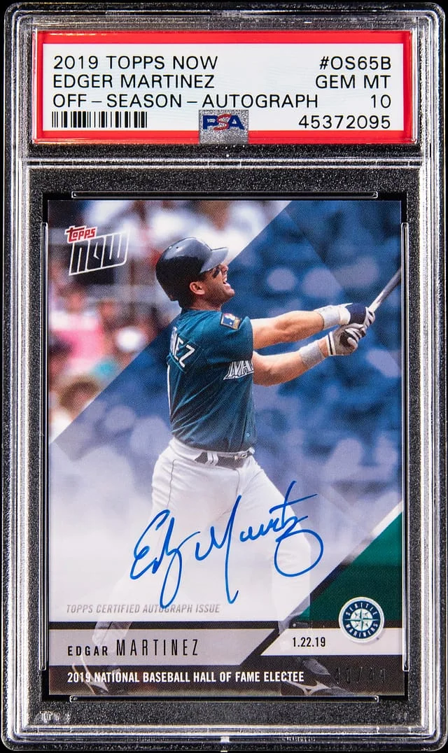 2019 Topps Now Edgar Martinez Off Season Autograph #OS65B card image