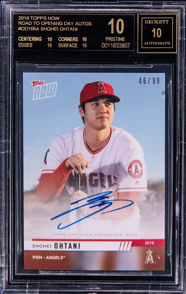 2019 Topps Now Shohei Ohtani Road to Opening Day Autograph #OD166A card image