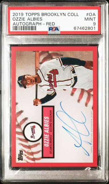 2019 Topps Ozzie Albies Brooklyn Collection Autograph Red #BCA-OA card image