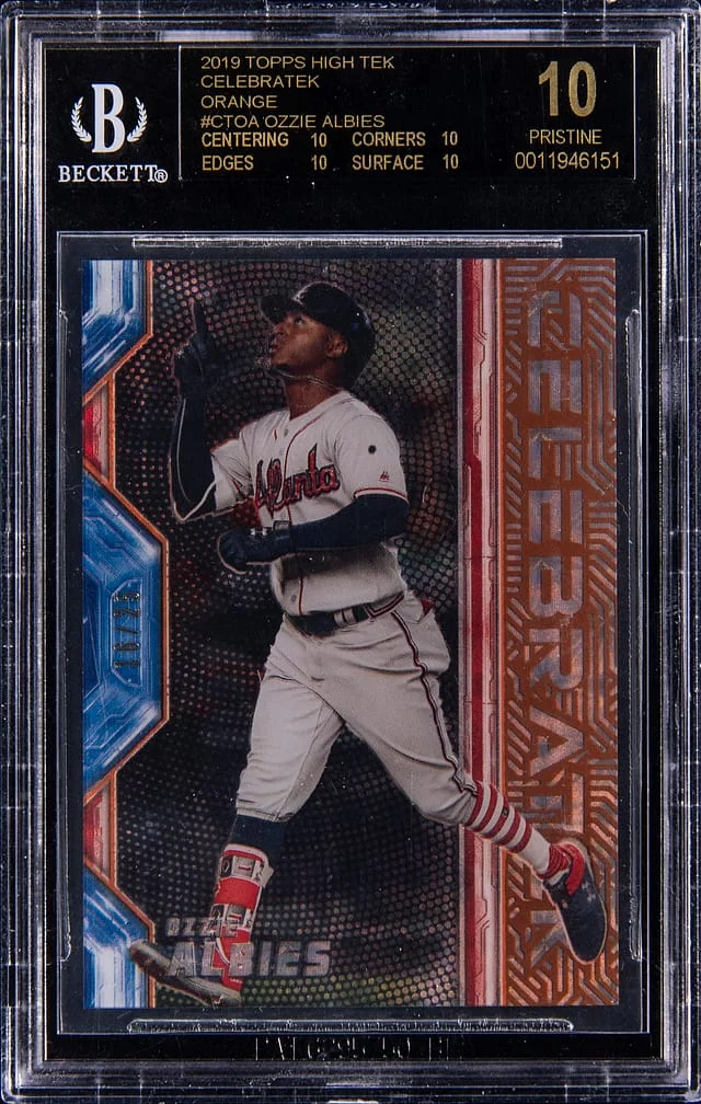2019 Topps Ozzie Albies High Tek Celebratek Orange #CT-OA card image