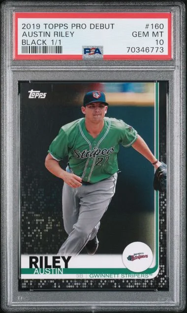2019 Topps Pro Debut Austin Riley Black #160 card image