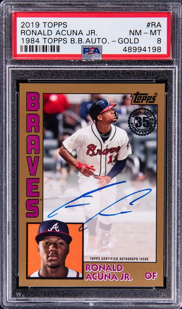 2019 Topps Ronald Acuna Jr. 1984 Topps Buyback Autograph Gold #84A-RA card image