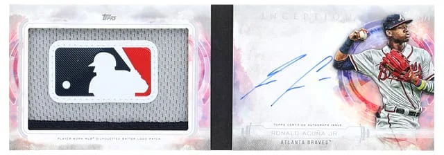 2019 Topps Ronald Acuna Jr. Inception Autographed MLB Logo Book #IMLP-RAJ card image