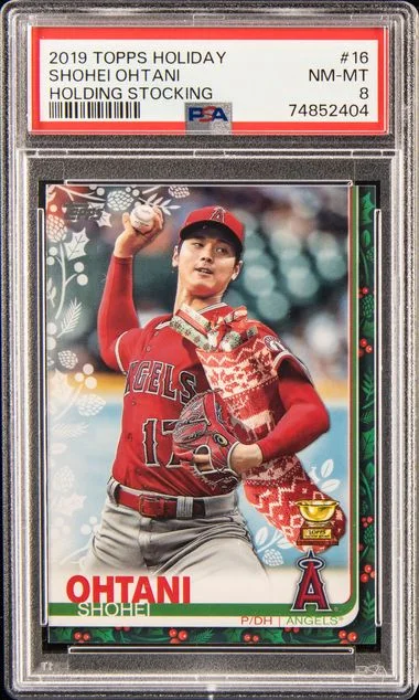 2019 Topps Shohei Ohtani Holiday Holding Stocking #16 card image