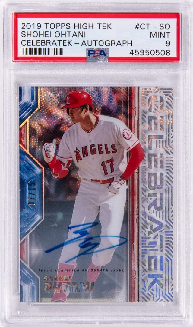 2019 Topps Shohei Ohtani High Tek Celebratek Autograph #CT-SO card image