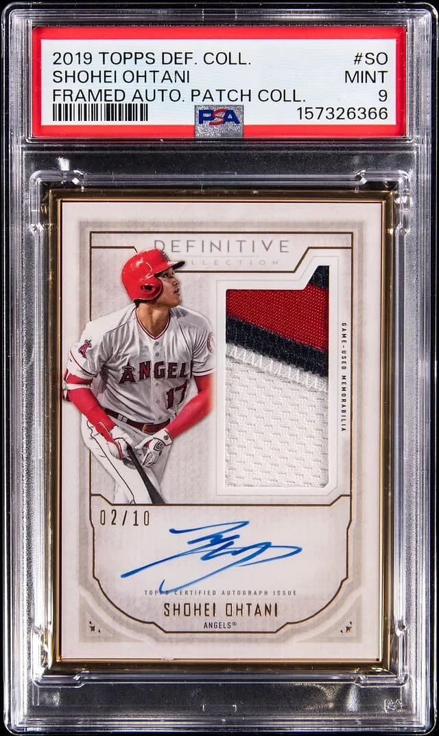 2019 Topps Shohei Ohtani Definitive Collection Framed Autograph Patch #FAC-SO card image
