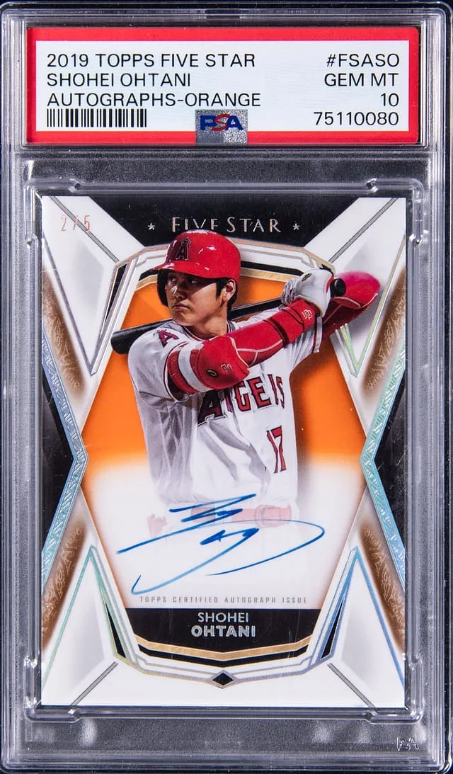 2019 Topps Shohei Ohtani Five Star Autographs Orange #FSA-SO card image