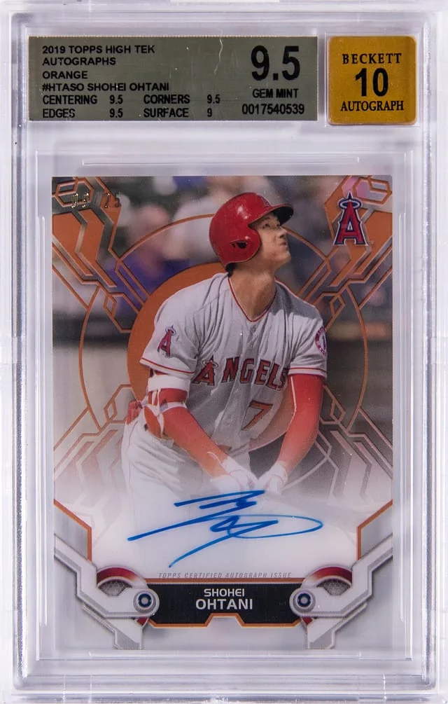2019 Topps Shohei Ohtani High Tek Autographs Orange #HTA-SO card image