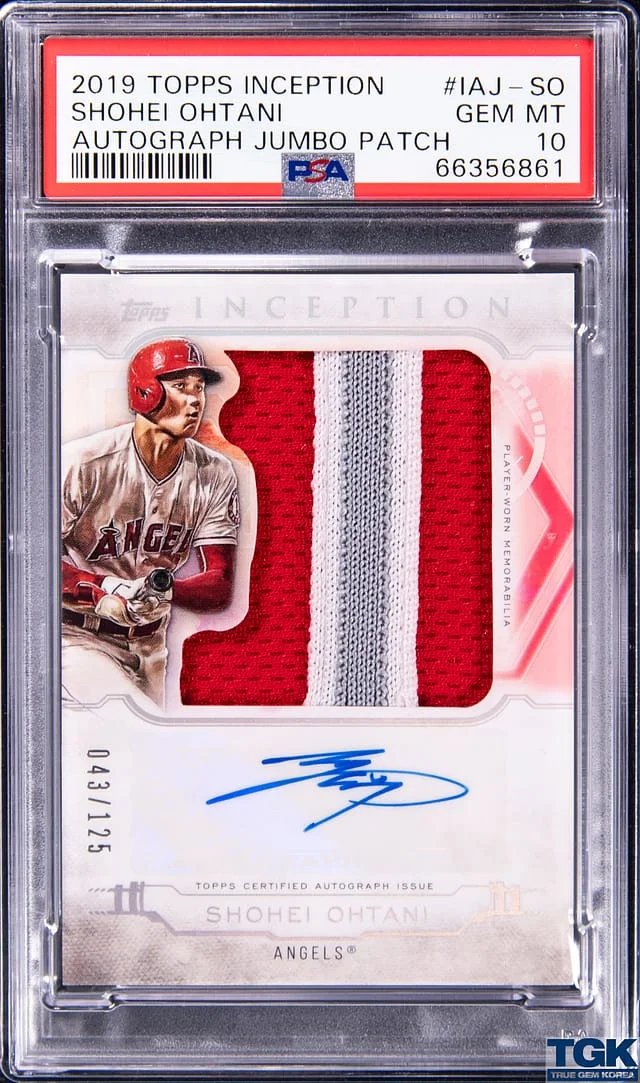 2019 Topps Shohei Ohtani Inception Autograph Jumbo Patch #IAJ-SO card image