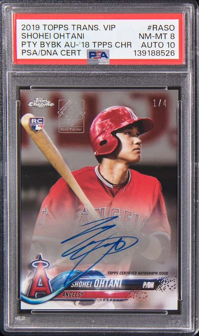 2019 Topps Shohei Ohtani Transcendent VIP Party Buyback Autographs '18 Topps Chrome Autographs #RA-SO card image