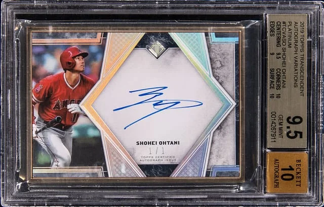 2019 Topps Shohei Ohtani Transcendent Autograph Variations Platinum #TCVA-SO card image