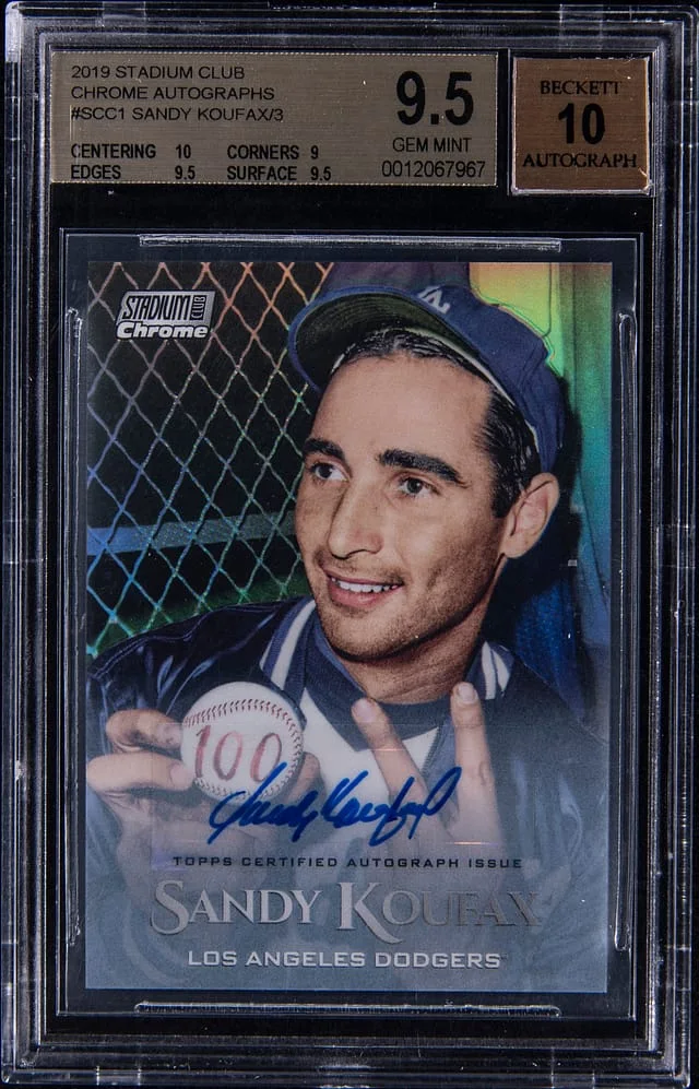 2019 Topps Stadium Club Chrome Sandy Koufax Autograph #SCC1 card image