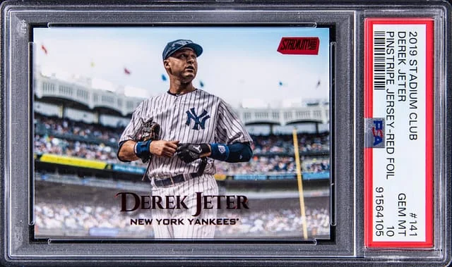 2019 Topps Stadium Club Derek Jeter, Pinstripe Red Foil #141 card image