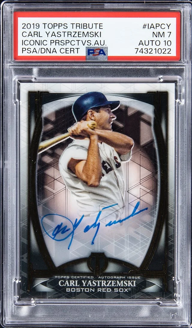 2019 Topps Tribute Carl Yastrzemski Iconic Perspectives Autograph #IAP-CY card image