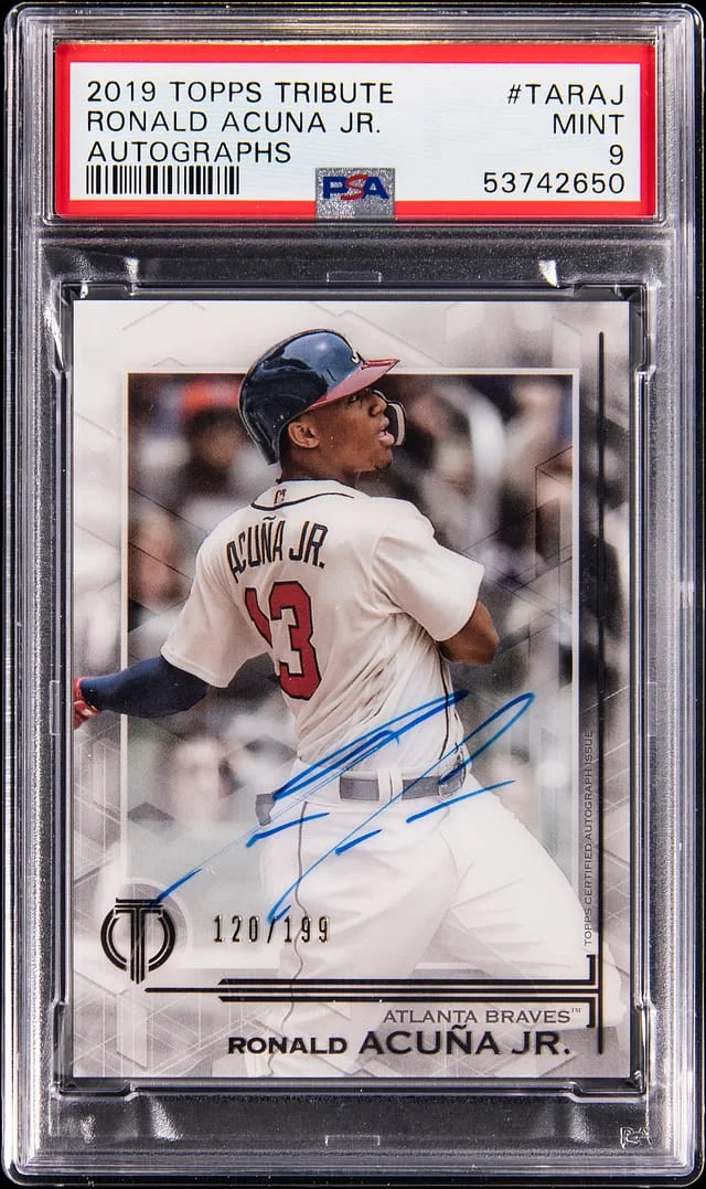 2019 Topps Tribute Ronald Acuna Jr. Autograph #TA-RAJ card image