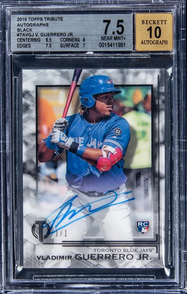 2019 Topps Tribute Vladimir Guerrero Jr. Autographs Black #TA-VGJ card image
