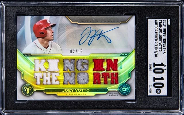 2019 Topps Triple Threads Joey Votto Autographed Relic #TTAR-JV1 card image