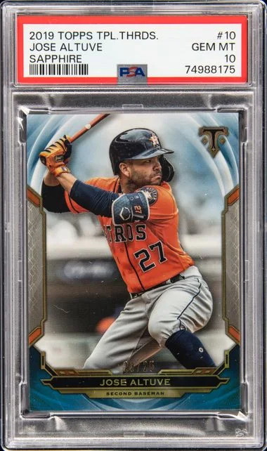 2019 Topps Triple Threads Jose Altuve Sapphire #10 card image