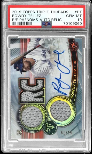 2019 Topps Triple Threads Rowdy Tellez Rookies & Future Phenoms Autograph Relic #RFPAR-RT card image