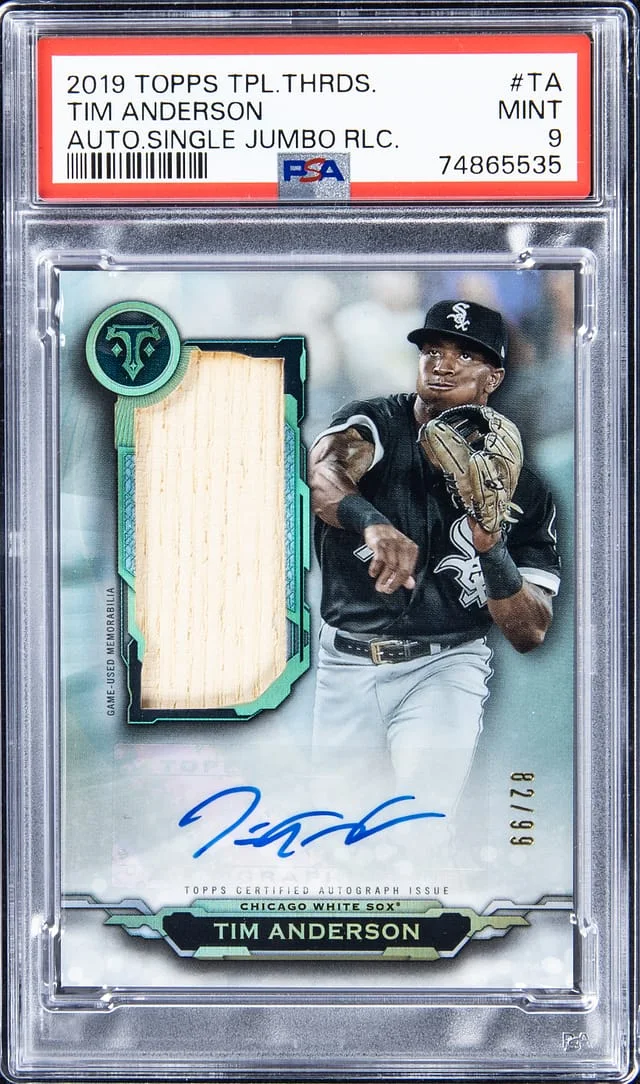 2019 Topps Triple Threads Tim Anderson Autograph Single Jumbo Relics #TA card image
