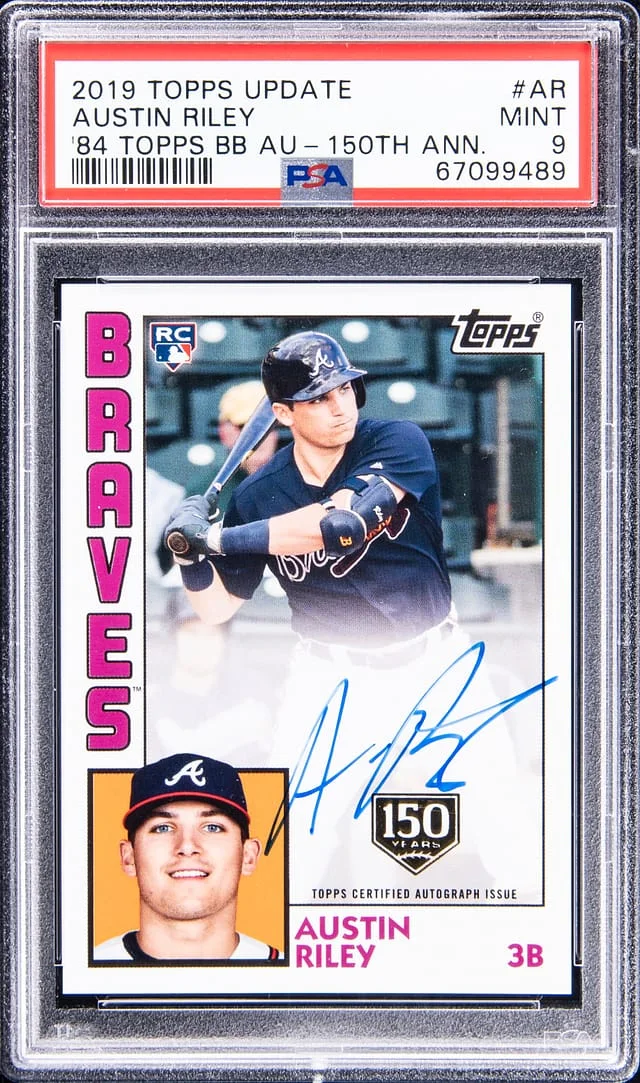 2019 Topps Update Austin Riley 84 Topps Baseball Autograph 150th Anniversary #84R-AR card image