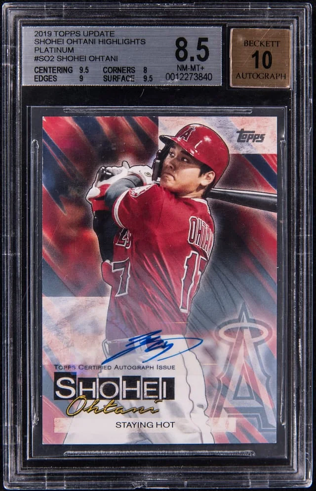 2019 Topps Update Shohei Ohtani Highlights Autographs Platinum #SO-2 card image