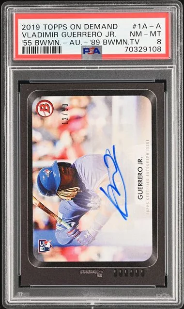 2019 Topps Vladimir Guerrero Jr. On Demand '55 Bowman Autograph-'89 Bowman Tv #1A-A card image