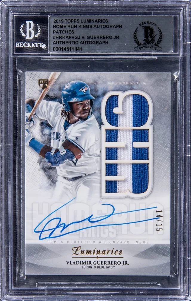 2019 Topps Vladimir Guerrero Jr. Luminaries Home Run Kings Autograph Patches #HRKAP-VGJ card image