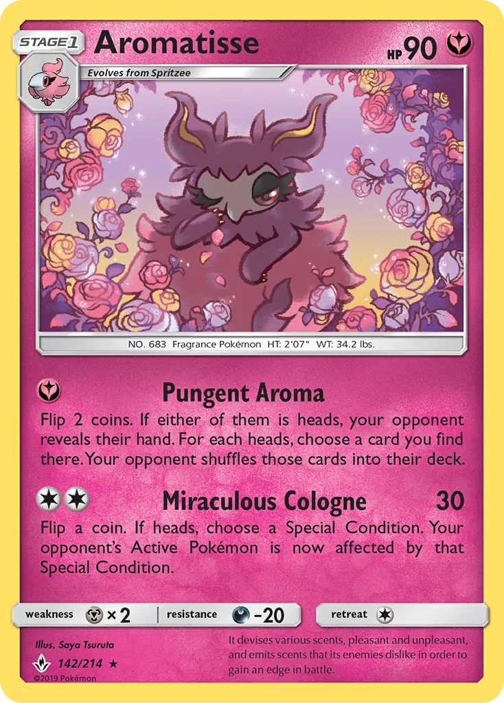 2019 Unbroken Bonds Aromatisse #142/214 Rare card image