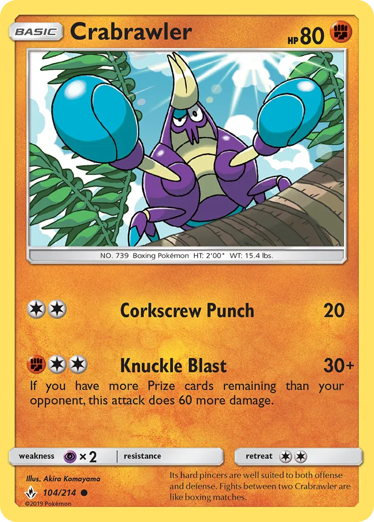 2019 Unbroken Bonds Crabrawler #104/214 Common card image