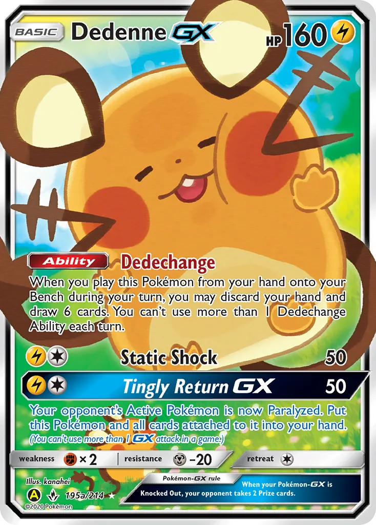 2019 Unbroken Bonds Dedenne-GX #057/214 Rare Holo GX card image