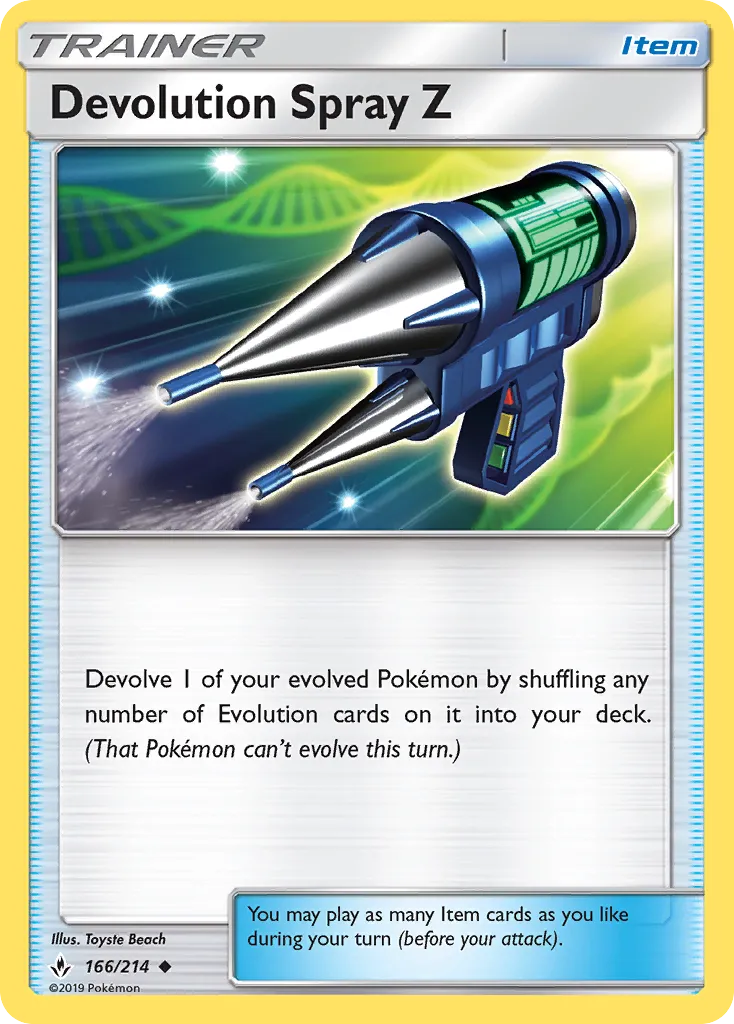 2019 Unbroken Bonds Devolution Spray Z Uncommon #166/214 Uncommon card image