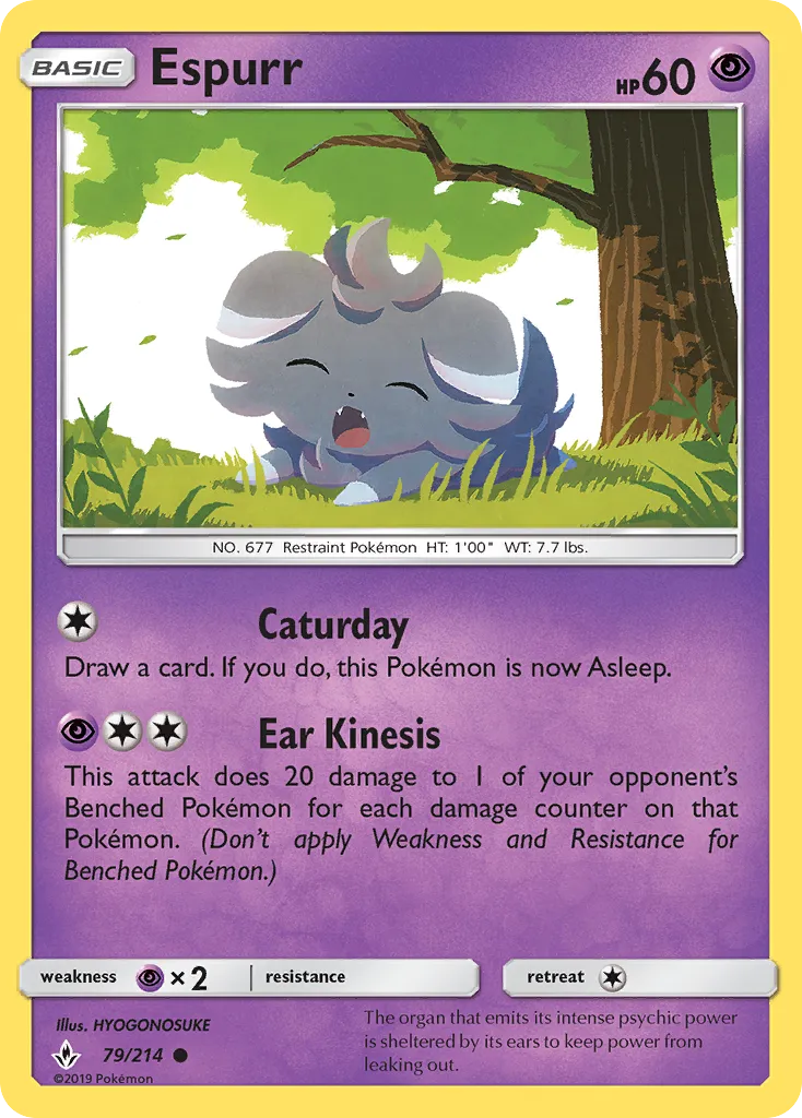 2019 Unbroken Bonds Espurr Common #079/214 Common card image