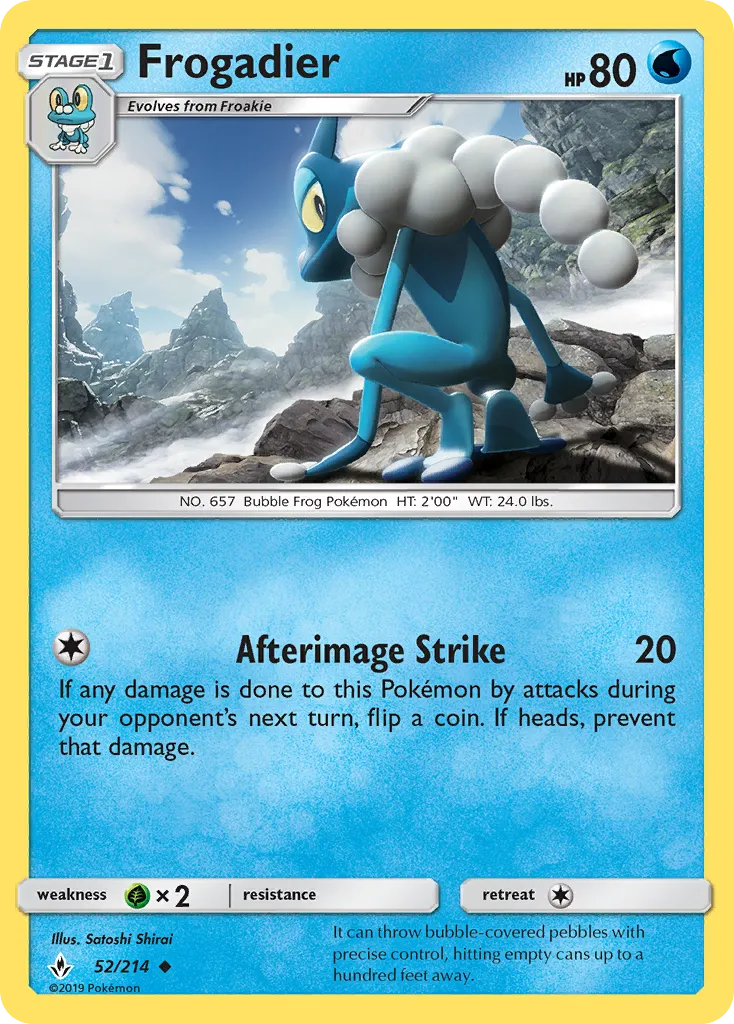 2019 Unbroken Bonds Frogadier Uncommon #052/214 Uncommon card image