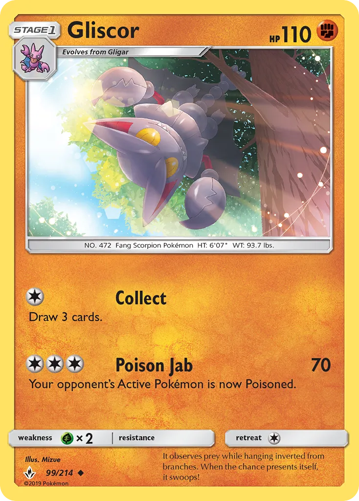 2019 Unbroken Bonds Gliscor #099/214 Uncommon card image
