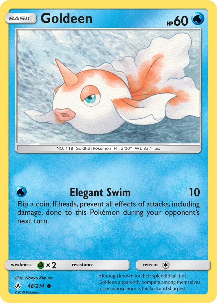 2019 Unbroken Bonds Goldeen Common #048/214 Common card image