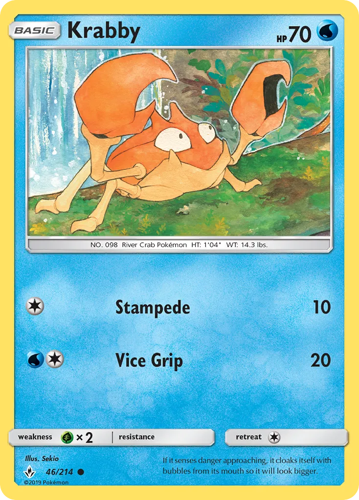 2019 Unbroken Bonds Krabby #046/214 Common card image